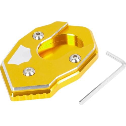 Motoforti Motorcycle Aluminum Alloy Kickstand Side Stand Enlarger Support Extension Plate Pad for Kawasaki Ninja 250