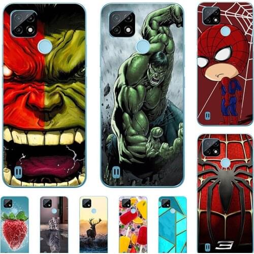 Soft Case For OPPO Realme C21 RMX3201 6.5" Phone Cover Cartoon Fundas Super Hero Coque Bumber Cat Shell