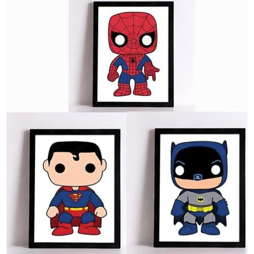 Cartoon Superheroes Wall Art Canvas Print Painting Spiderman Marvel Poster Nordic Children Living Room Decoration Home Decor