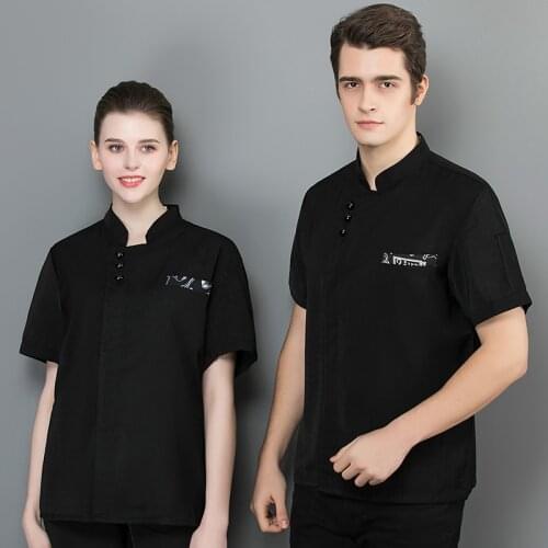 Catering Restaurant Men and Women Master Chef Uniform Short Sleeve Bakery Hotel Kitchen Jacket Work Wear Shirt Canteen Cook Coat