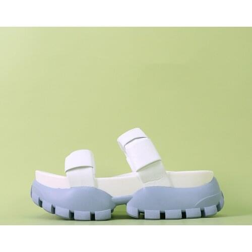 New Thick Sole Platform Slides Female Wedges Beach Slides Chunky Summer Shoes For Woman Comfortable Casual Sandals Zapatos Mujer