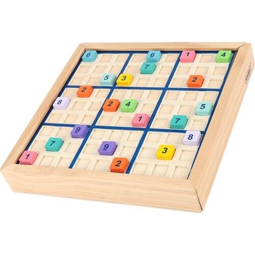 Sudoku Toy Educational Intelligent Wooden Number Board Game Toys For Children Learning Sudoku Chess Beech Gift
