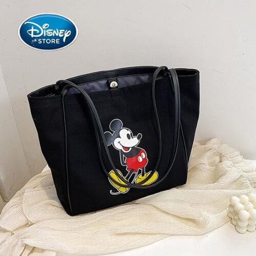 Disney Mickey Women Handbag Shoulder Bag Fashion Large Capacity Canvas Tote Shopping Bags Cute Laptop Bookbags Backpack For Lady