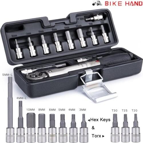 Bike Hand Bicycle Repair Tools 1/4 Inch Drive Click Torque Wrench Set Home Bicycle Maintenance Kit for Road & MTB Bike Tools Set