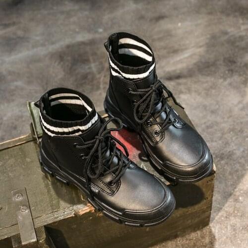 Womens Boots Shoes Fashion Soft pu Anti-collision ToeHigh Elastic Knit Boots Women Platform Boots Thick Heel Winter Shoes40