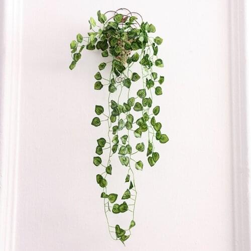 1* Imitation Artificial Plants Leaves Green Plant Rattan Wall Hanging Office Shop Home Wedding Party Decoration 90cm