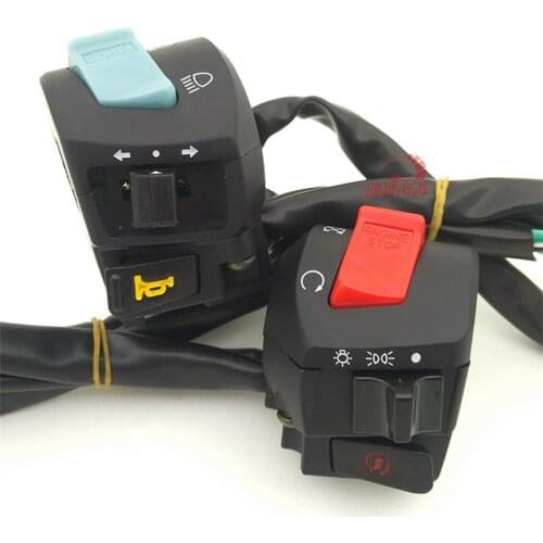 1 pair 7/8' 22mm Handlebar Motorcycle Switches Left Right Motorbike Handlebar Switch for Headlight Horn Turn Signal Start Kill