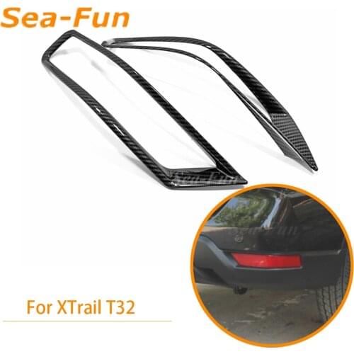 2pcs Car Rear Back Fog Lamp Light Cover Trim For Nissan XTrail T32 ABS Chrome Car Accessories X-Trail Rogue 2017 2018 2019 2020