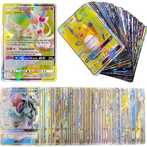 200Pcs Pokemon Shining Cards Box Playing Game TAG TEAM EX Card Display Pokémon MEGA GX Energy Battle Carte Trading Kids Toy Gift