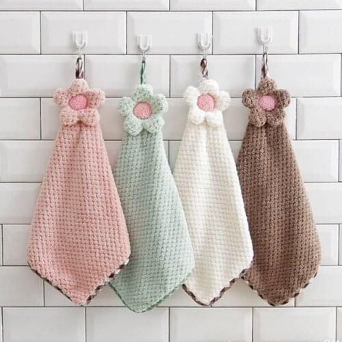 4PCS Kitchen Wipe Rags Soft Microfiber Hand Towl Absorbent Thickened Scouring Pad Cleaning Cloth Washing Dishes Kitchen Supplies