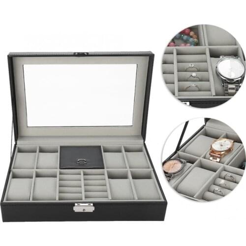 8 Slots Jewelry Display Holder PU Leather Watch Storage Case Organizer Holder Quality Jewelry Display Box Holder Organizer