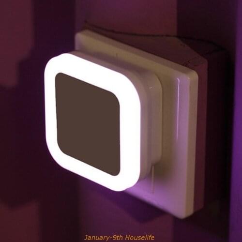 4 Color AC110-220V LED Night Light For Baby Mini LED 0.5W Night Light Control Auto Sensor Baby Bedroom Lamp Square
