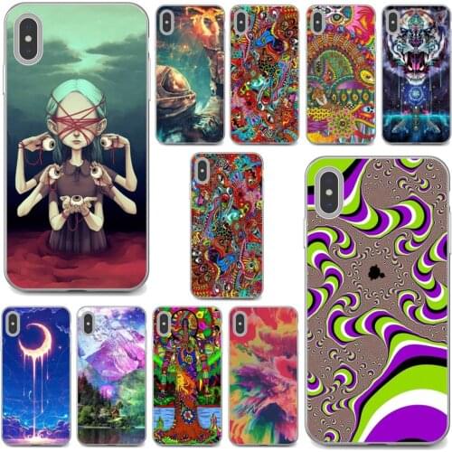 Drawing-surreal-colorful-psychedelic For Xiaomi Redmi 2 S2 3 3S 4 4A 5 5A 5 6 6A 7A 9 9T 9C 9A Pro Pocophone F1 Soft Shell Case