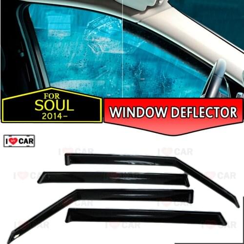 Window deflector for Kia Soul II 2014~2019 car window deflector wind guard vent sun rain visor cover car styling decor