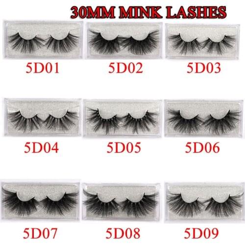 DOCOCER 30mm 5D 100% Mink Eyelashes False lashes Crisscross Fake Eyelashes Makeup Mink Lashes Extension Eyelash Multi-layer