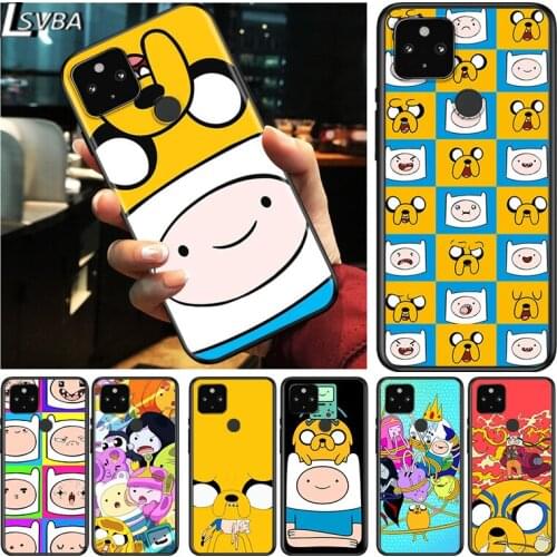 Adventure Time Cute Shockproof Cover for Google Pixel 5 4 5A 4A XL 5G Black Phone Case Shell Soft Fundas Coque Capa