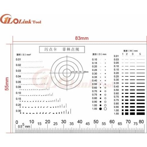 Measuring pass Badge gauge Stain card Point gauge wire gauge Transparent film ruler Stain crack contrast ruler Caliper