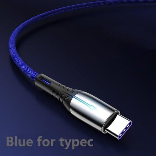 1M 5A USB Type C Cable For Samsung S20 S9 S8 Xiaomi Huawei P30 Pro Fast Charge Mobile Phone Charging Wire Cable