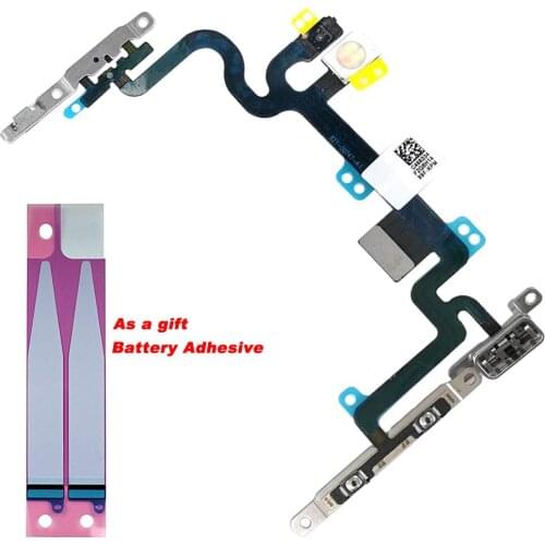 Power Volume Button Silent Switch Flash Light Flex Cable with Bracket Pre-installed for Iphone 7 7 Plus 8 8 Plus