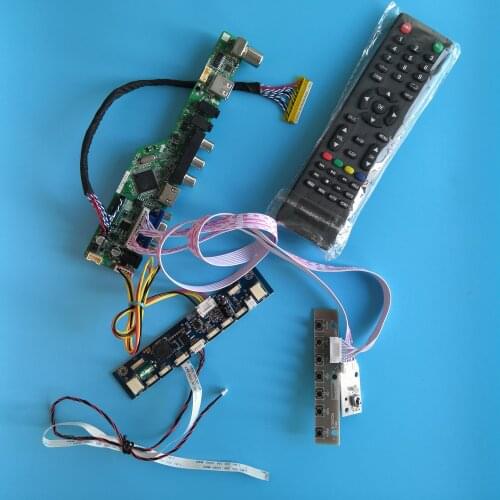 Kit for LTM185AT05 TV AV VGA remote Panel Screen Controller board 1366X768 USB HDMI 18.5" 30pin LCD LED DIY