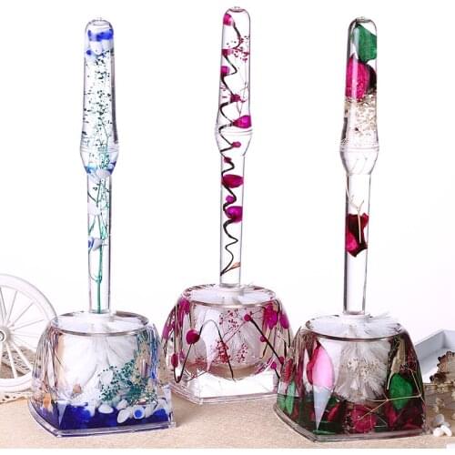 Creative Crystal Toilet Brush High-grade Acrylic Cute Set Plant Shell Into The Oil Clean Brush Holder Cleaning Household Items