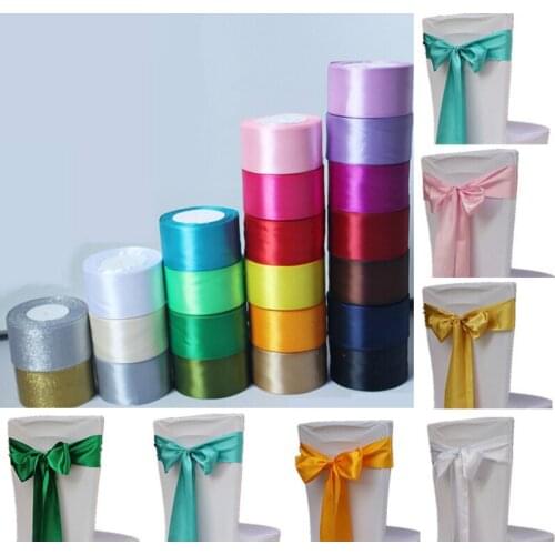Wide 5cm Length 25 yard Polyester Satin ribbon ribbons Birthday Wedding Party Decoration gift packing craft DIY