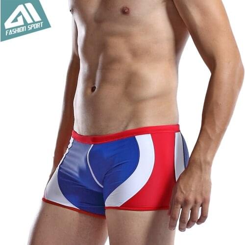 DESMIIT Summer Mens Swimwear Sport Swim Shorts Popular Patchwork Men Swimsuit Surfing Beachwear Mens Swimming Shorts DT47