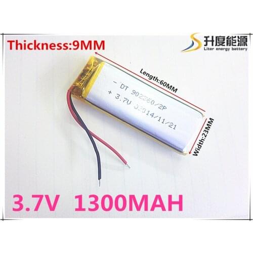 3.7V,1300mAH,[902360] Polymer lithium ion / Li-ion battery for TOY,POWER BANK,GPS,mp3,mp4,cell phone,speaker