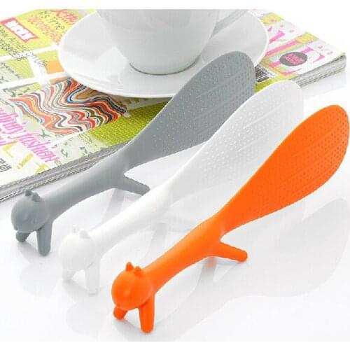 3 Colors Cartoon Squirrel Spoon Non Stick Rice Paddle Ladle Lovely Meal Spoon Cooking Tools Kitchen Accessories