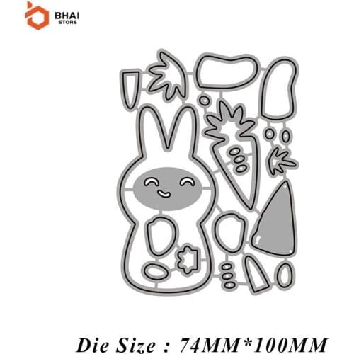 Carbon Steel Metal Cutting Die DIY Creative Cute Bunny Suitable for decorative Scrapbook Album Festival Card Making 2021