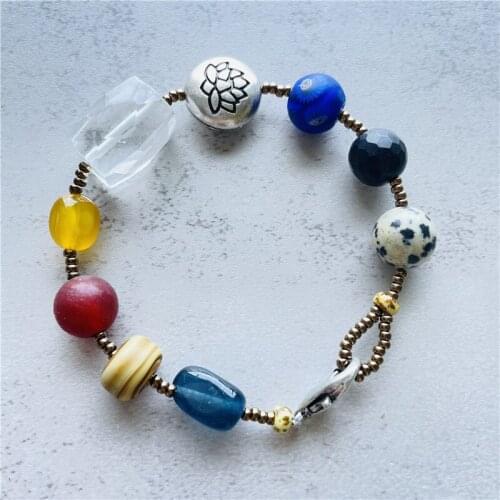 Fashion Mothers Day Gift Love Bracelets Womens Beaded Bracelets Jewelry High-Quality Silver Plated Natural Crystal Accessories