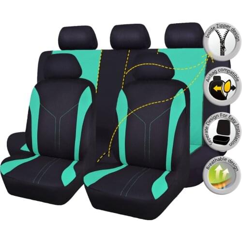 FlyingBanner Green Red Purple Pink Color Car Seat Cover Universal Breathable Mesh+Sandwich Cloth Seat Covers