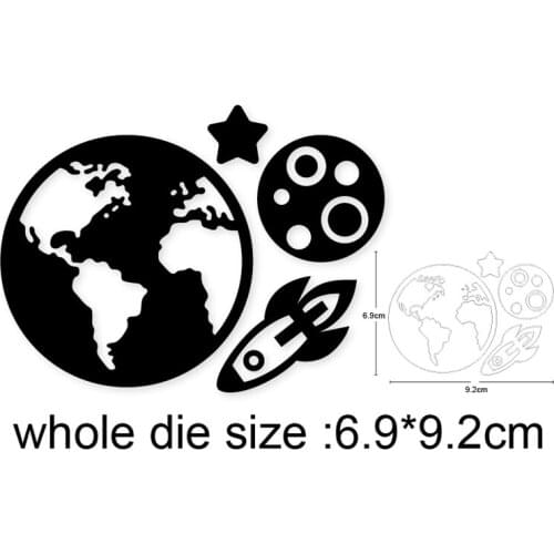 2020 new Craft dies Moon Earth Star Rocket Metal Cutting Dies Stencils DIY Scrapbooking dies Embossing Album Paper Cards Album