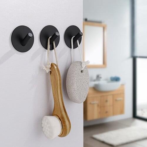 NEW 2021 Self Adhesive Wall Straight Hooks Kitchen Stainless Steel Hook Bathroom Home Door Utensil Clothes Multi-Purpose Hanger