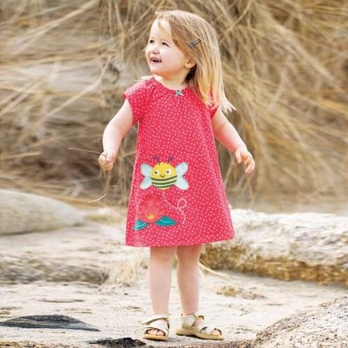Baby Girl Clothes Brand 100% Combed Cotton Children Babydoll Dresses Casual Cartoon Infant Kids One-piece Summer Dress for Girls