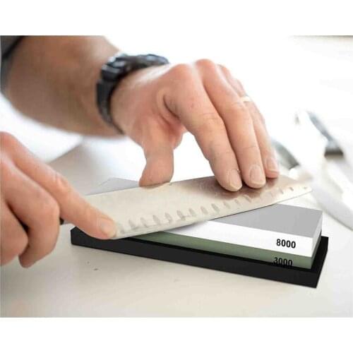 Premium Sharpening Stone 2 Side Grit 3000/8000 Whetstone | Best Kitchen Knife Sharpener Waterstone with NonSlip Rubber Base & Fl