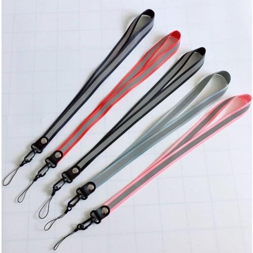 Phone Straps Hook type reflective strip long and short mobile phone lanyard Holders Neck Straps with Keyring for Huawei Sony