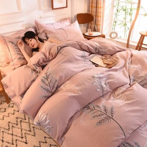 Luxury Modern Bedding Set Cotton Thick Warm Four Seasons Simple Bedding Set Queen Size Juego De Cama Household Goods DG50BS