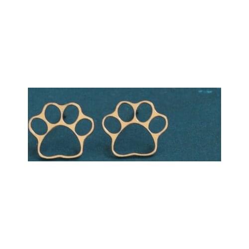 Gold Paw Earrings , Cat Jewelry , Dog Jewelry , Earrings for Children , Paw Prints Studs , Paw Print Jewelry , 12pairs/lot