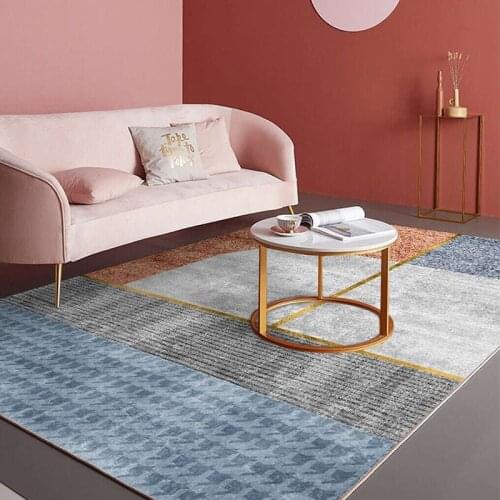 Nordic light luxury geometric luxury carpet bedroom living room decorative carpet bathroom non-slip carpet rectangular modern fl
