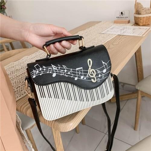 Embroidered Piano Keys Square Tote Bag 2021 New High Quality Pu Leather Womens Designer Handbag Small Shoulder Messenger Bag