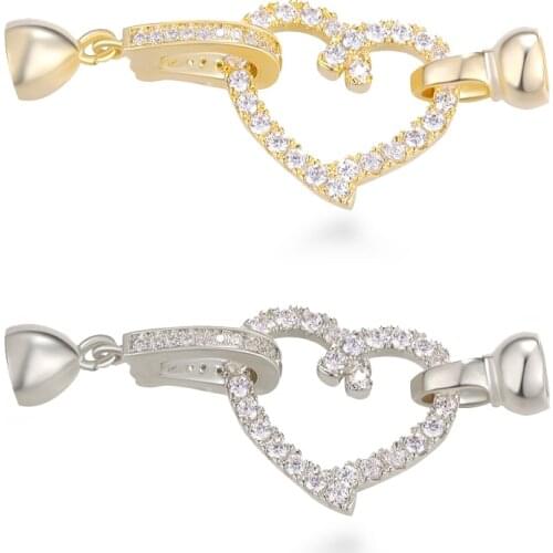 High Quality Charm in Center Necklace Clasps Large Zircon With Geometric Shapes Shine CZ Beads Paved Fashion Jewelry Findings