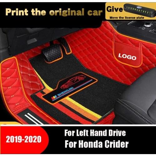 High Quality For Honda Crider 2020 2019 Car Floor Mats Carpets Auto Accessories Interior Parts Waterproof Foot Pads Rugs Custom