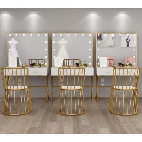 High end studio make-up table with light professional wedding dress shop make-up table LED light bulb make-up dresser beauty