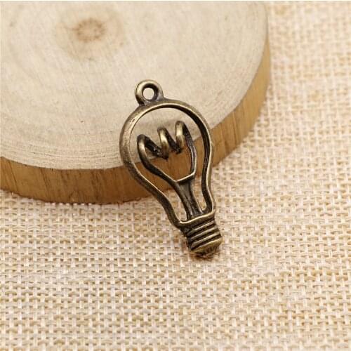 WYSIWYG 3pcs 32x17mm Vintage Bulb Pendants Charm For Jewelry Making Antique Bronze Color Light Bulb Pendants Charm Light Bulb