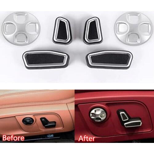 YAQUICKA 6x Car Auto Interior Accessories Seat Adjust Button Switch Trim Cover Styling For Maserati Levante Ghibli Quattroporte