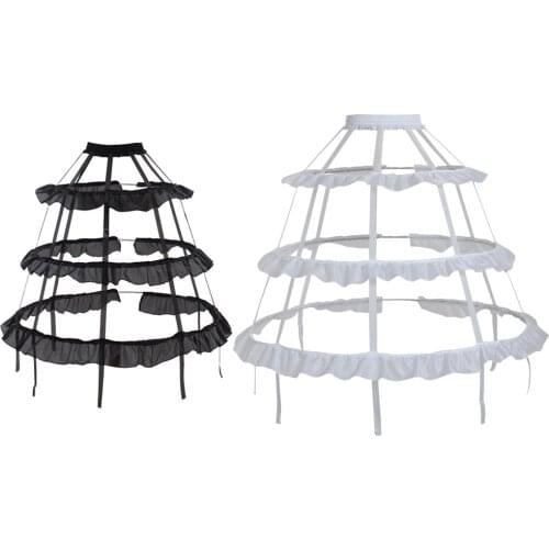 Women Gothic Lolita Birdcage Hoop Petticoat Underskirt Medieval Victorian ROCOCO petticoat Crinoline