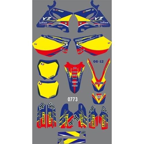 0773 Motorcycle Team Graphic & Backgrounds Decal Stiker Kits for YAMAHA YZ125 YZ250 2002 2003 2004-2014