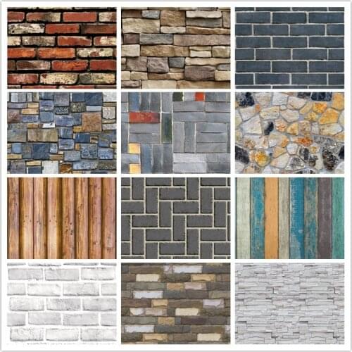 3D PVC Home Decor Wood Grain Wall Stickers Paper Brick Stone wallpaper Rustic Effect Self-adhesive Home Decor Sticker wallpaper