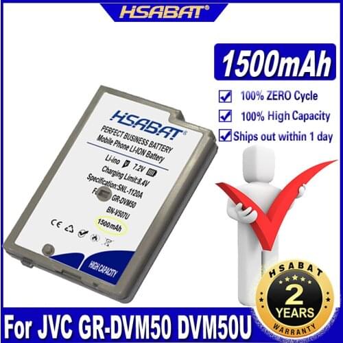 HSABAT BN-V507 BN-V507U 1500mAh Camera Battery for JVC GR-DVM50 DVM50U DVM55 DVM55U DVM70 DVM70U DVM75 DVM75U DVM80 DVM80U